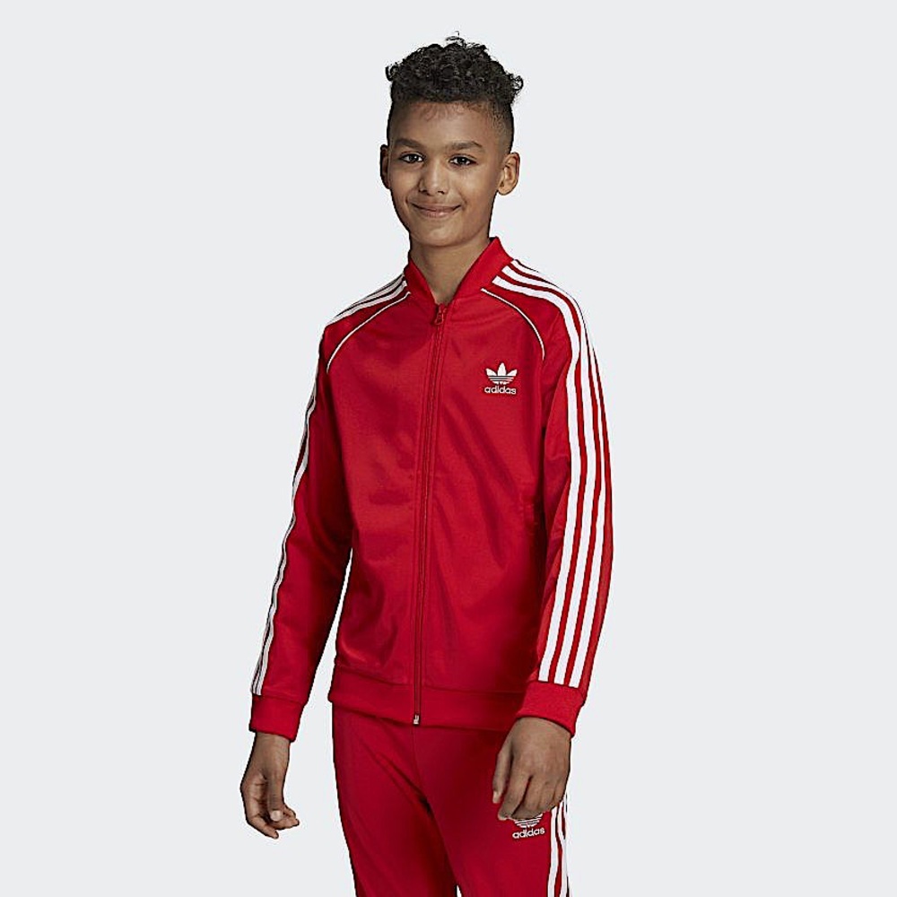 Boys Red Adidas Track Jacket